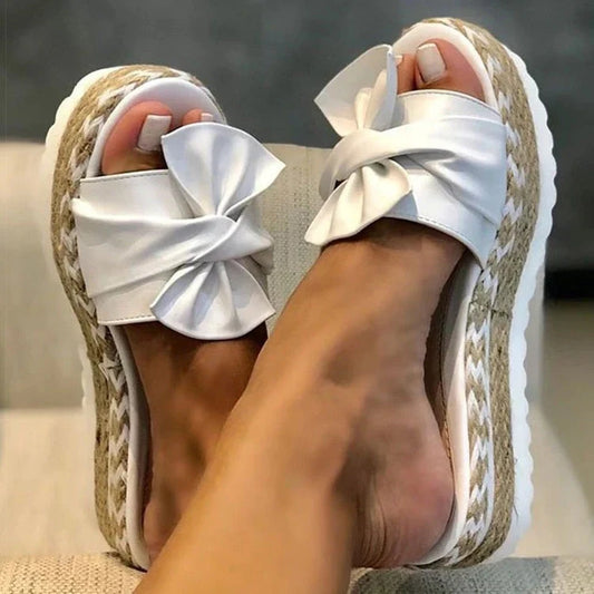 Keinna – Charming Bow Platform Sandals