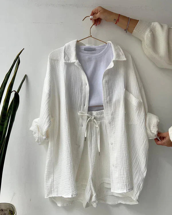 Luze – Stylish Set Cotton Shirt and Shorts