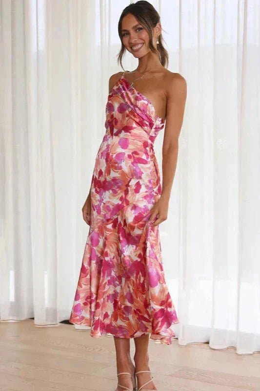 Felisha – Stunning One-shoulder Floral Dress