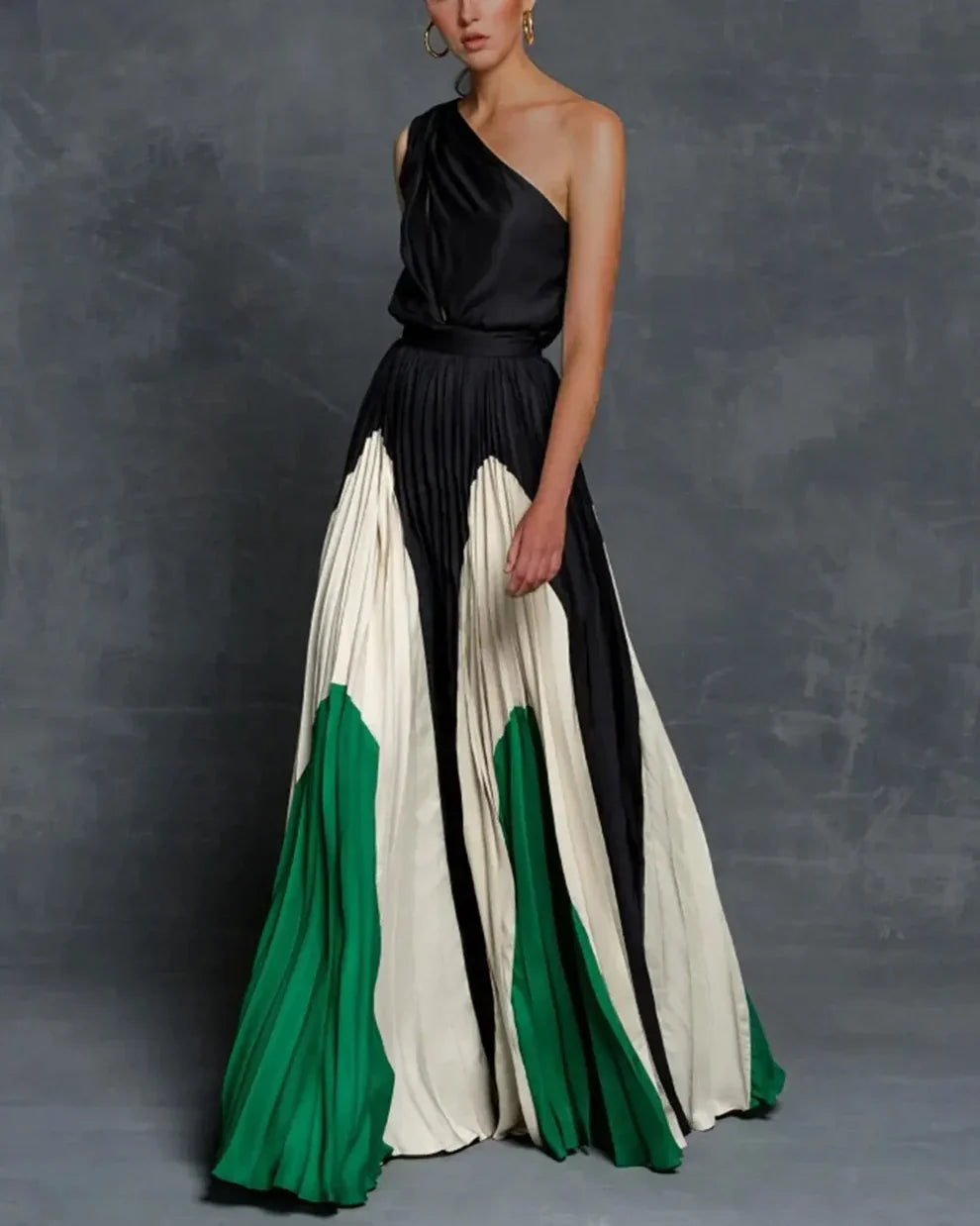 Zaylee – Elegant one-shoulder satin dress
