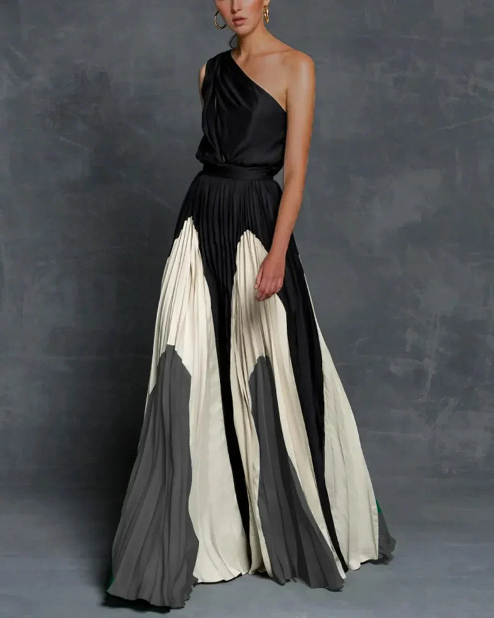 Zaylee – Elegant one-shoulder satin dress