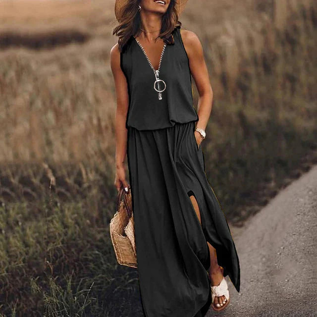 Lorna – Stylish Sleeveless Maxi Dress