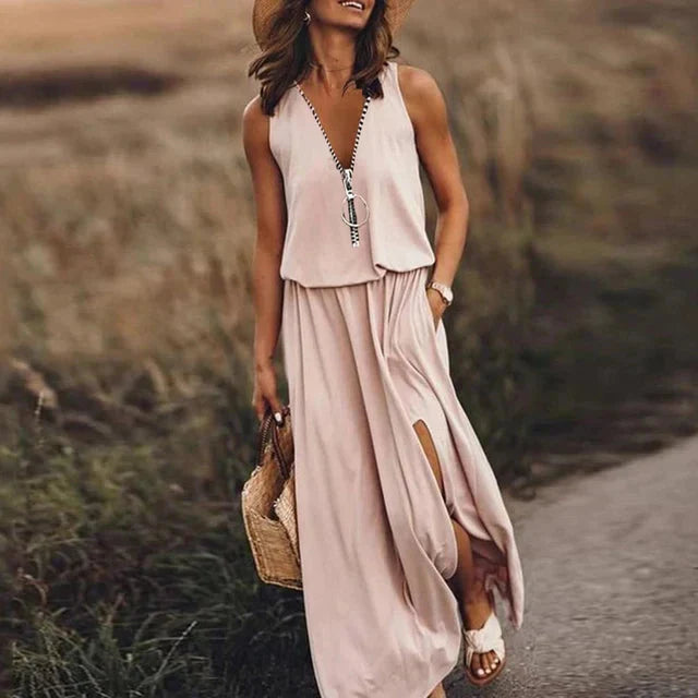 Lorna – Stylish Sleeveless Maxi Dress