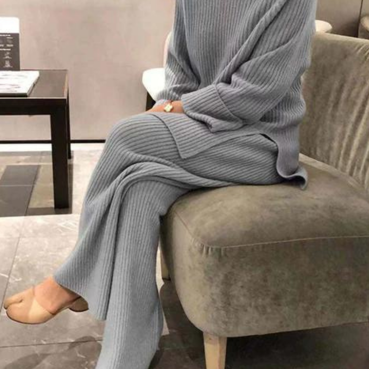 Samantha - Casual Knitted Sweater and Trousers Set