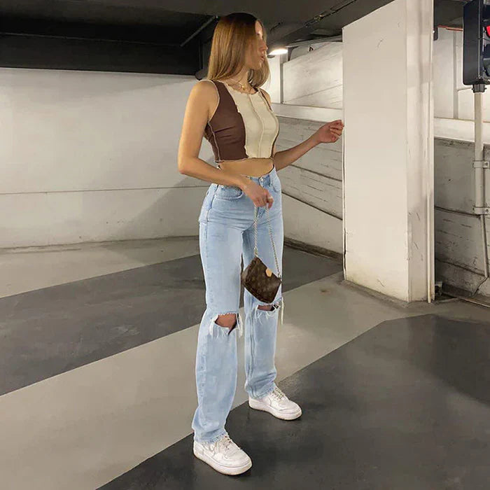 Ellina – Light Wash High-waist Jeans