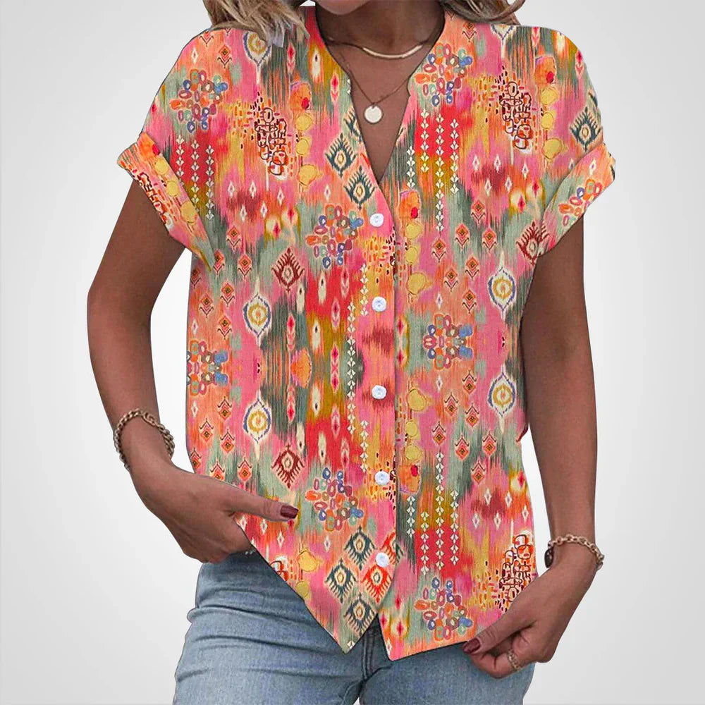 Maraisyn – Boho Button-front Bouse for Women