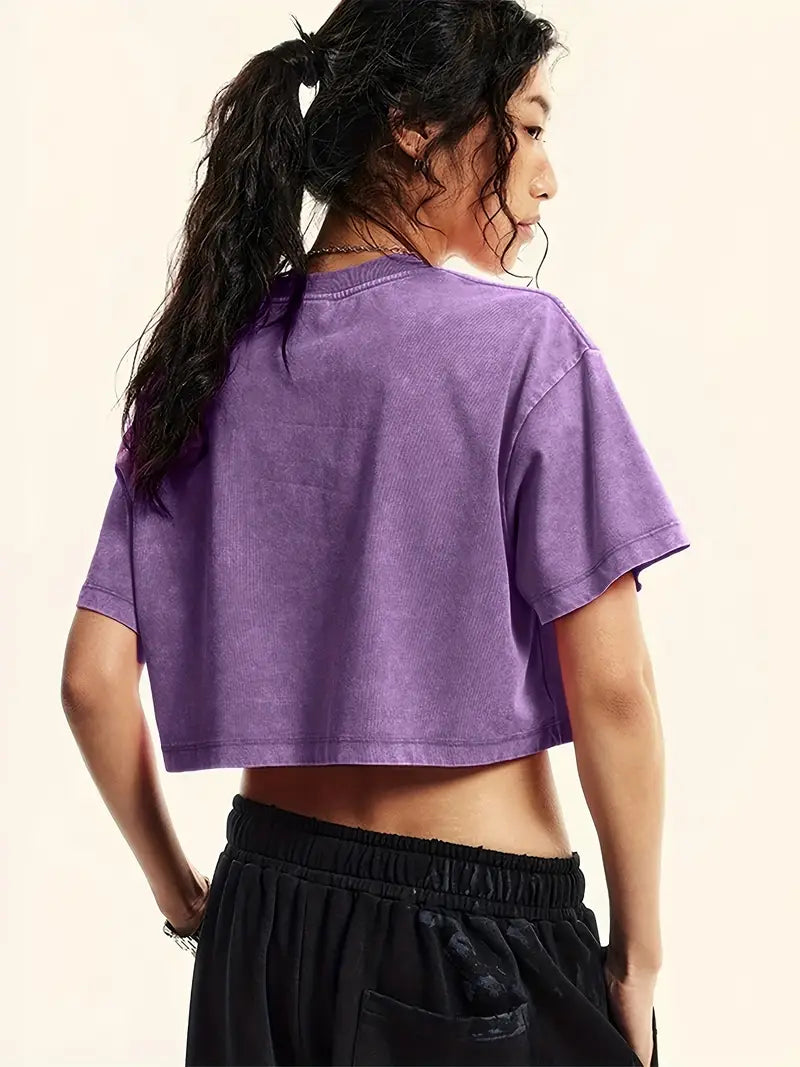 Lenore – Oversized Vintage Washed Crop T-Shirt