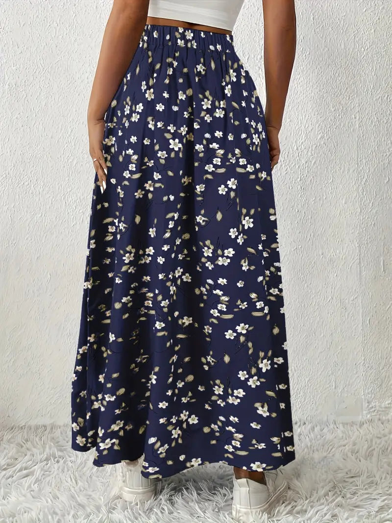 Louvina – Maxi Skirt with Floral Slit