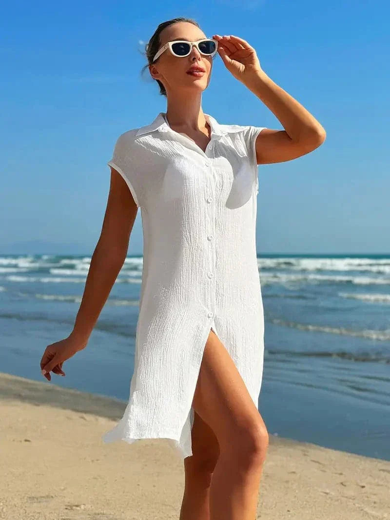Lucivienne – Airy Beach Dress with Button Placket