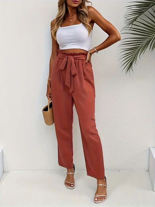 Alliana – High-waisted Trousers with Belt