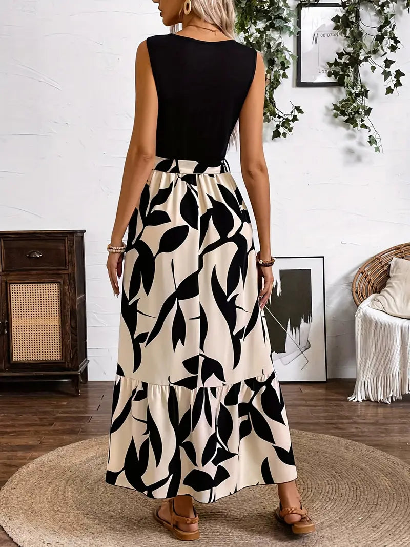 Tamisha – Sleeveless Black Top and Maxi Skirt Dress
