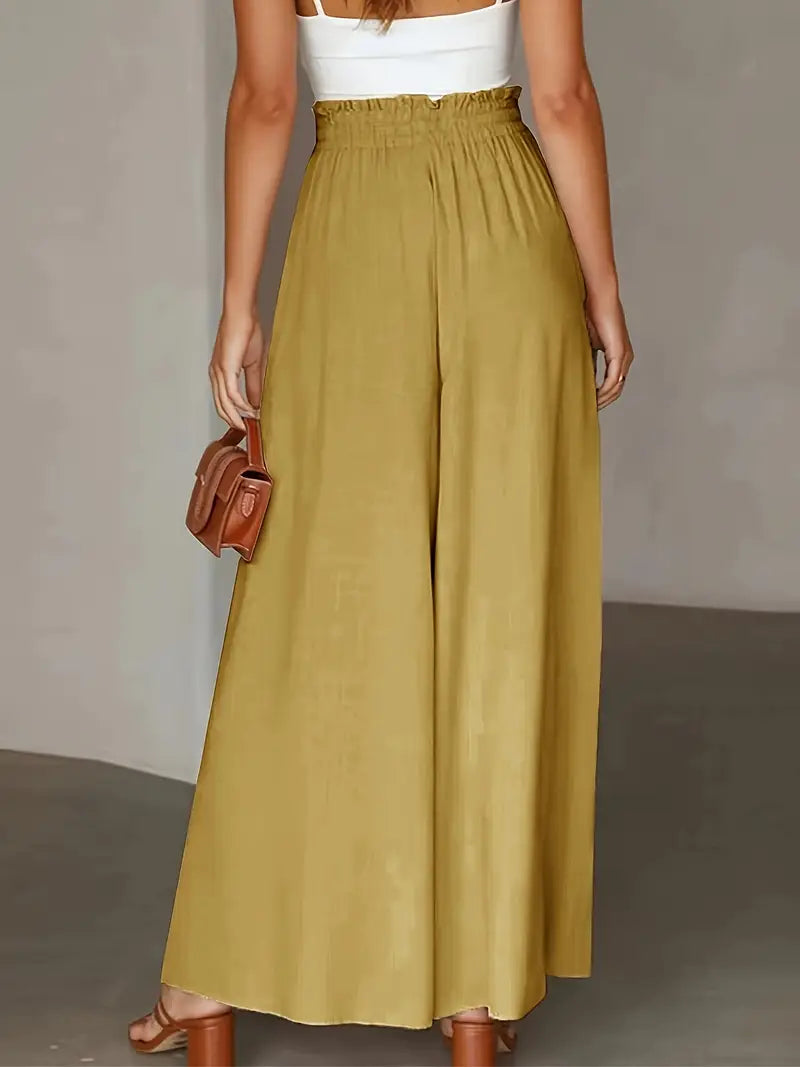 Bethy – High Waist Drawstring Wide-leg Trousers