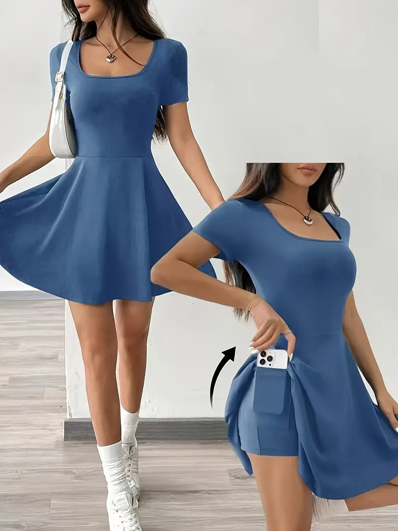 Gudrun – Chic Skater Dress with Shorts and Pocket