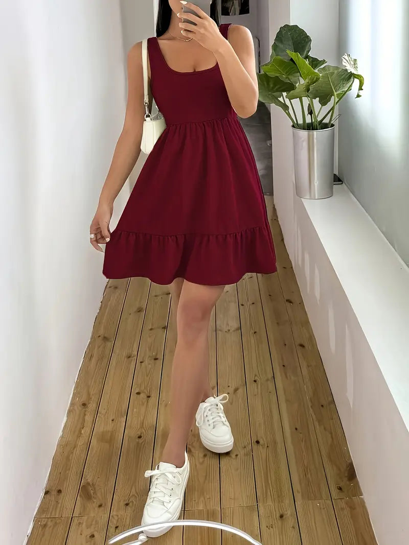 Emberlynn – Sleeveless Tiered Mini Dress