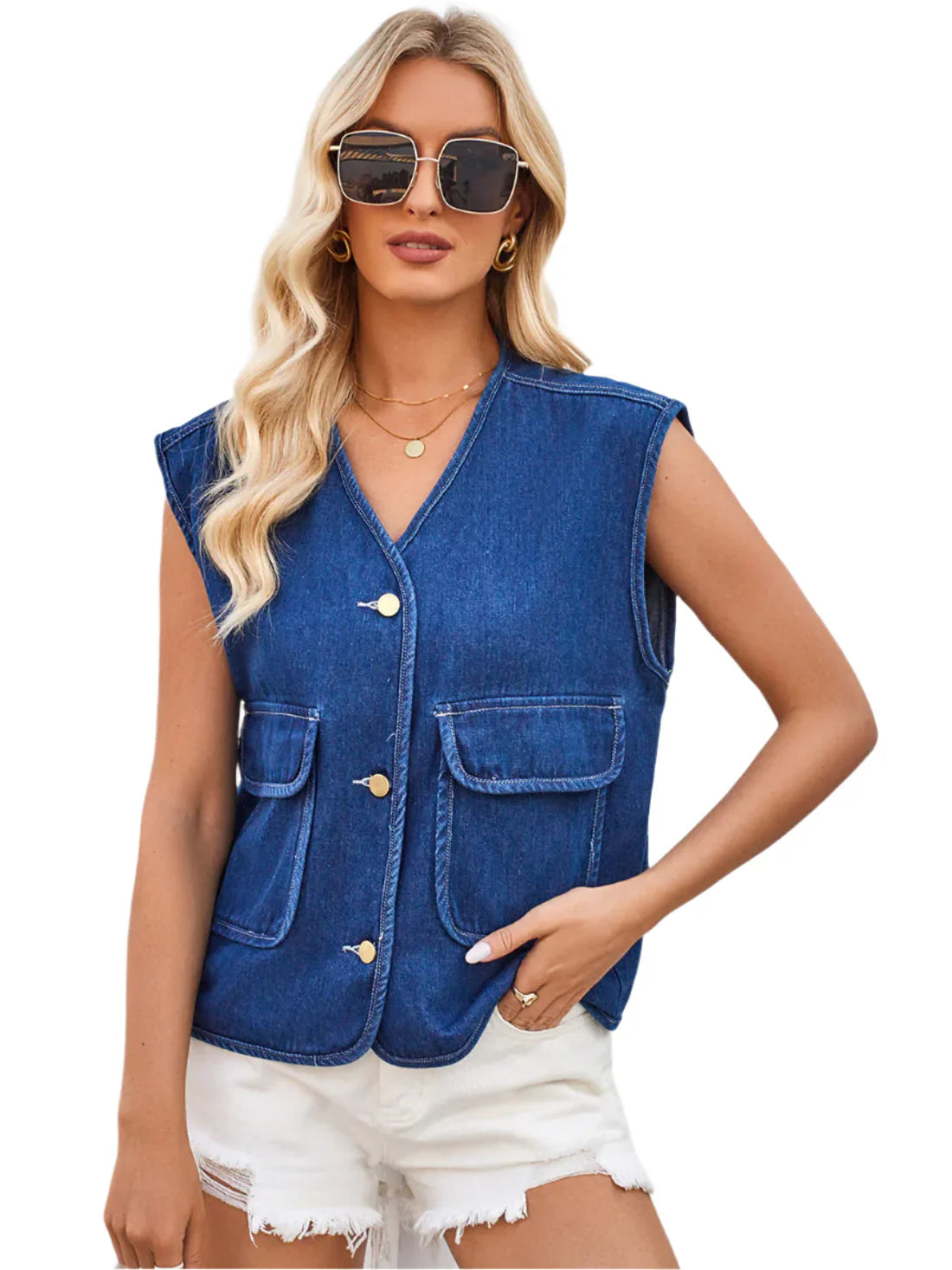 Meilani – Stylish Sleeveless Denim Vest