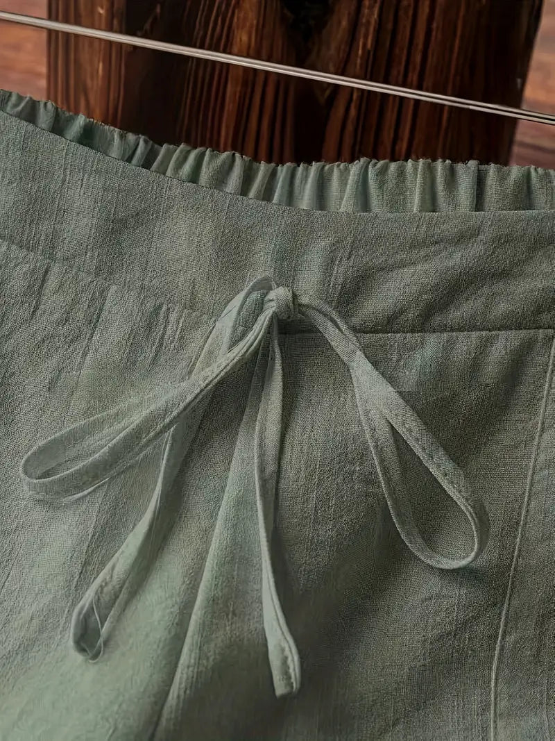 Xavendra - Stylish Wide Leg Embroidered Pants