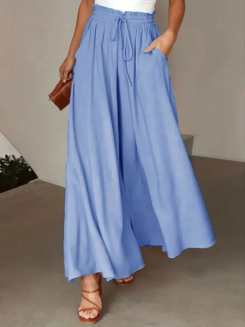 Bethy – High Waist Drawstring Wide-leg Trousers