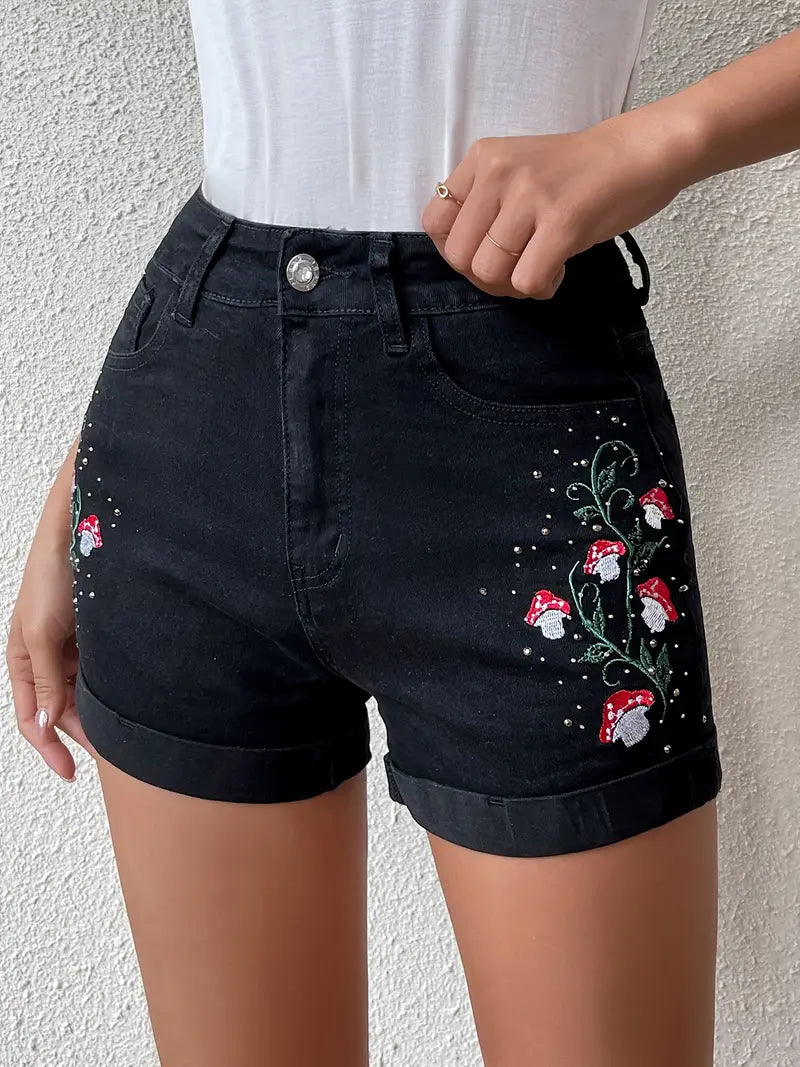 Zephyria – Stylish High Waist Cotton Denim Shorts