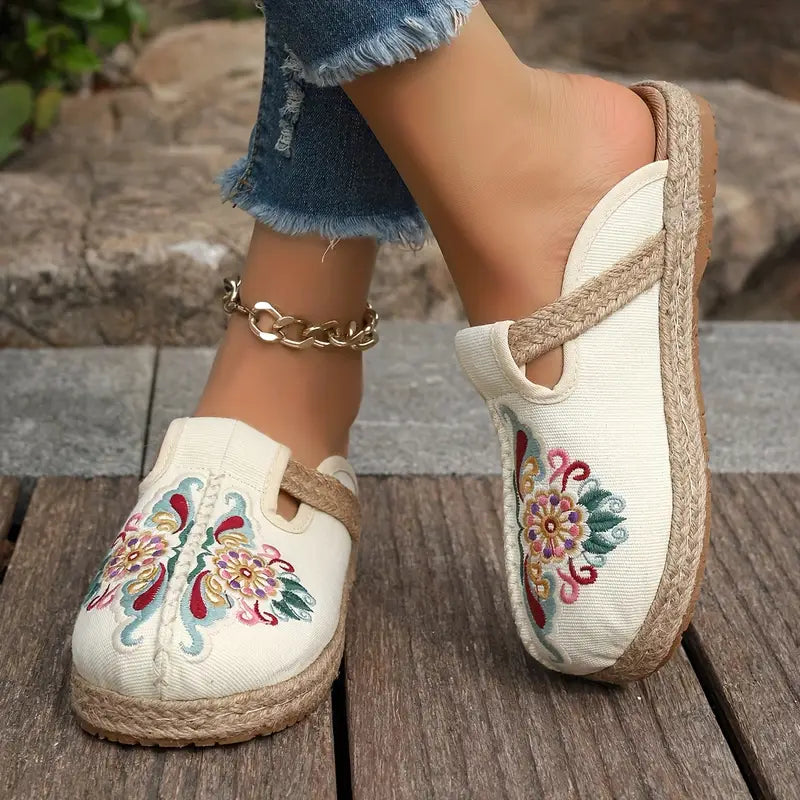 Sivelle – Breathable Slip-on Shoes with Embroidery