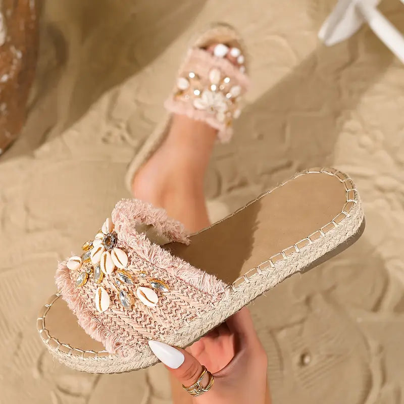Charrie – Stylish Beads and Pearls Beach Sandals