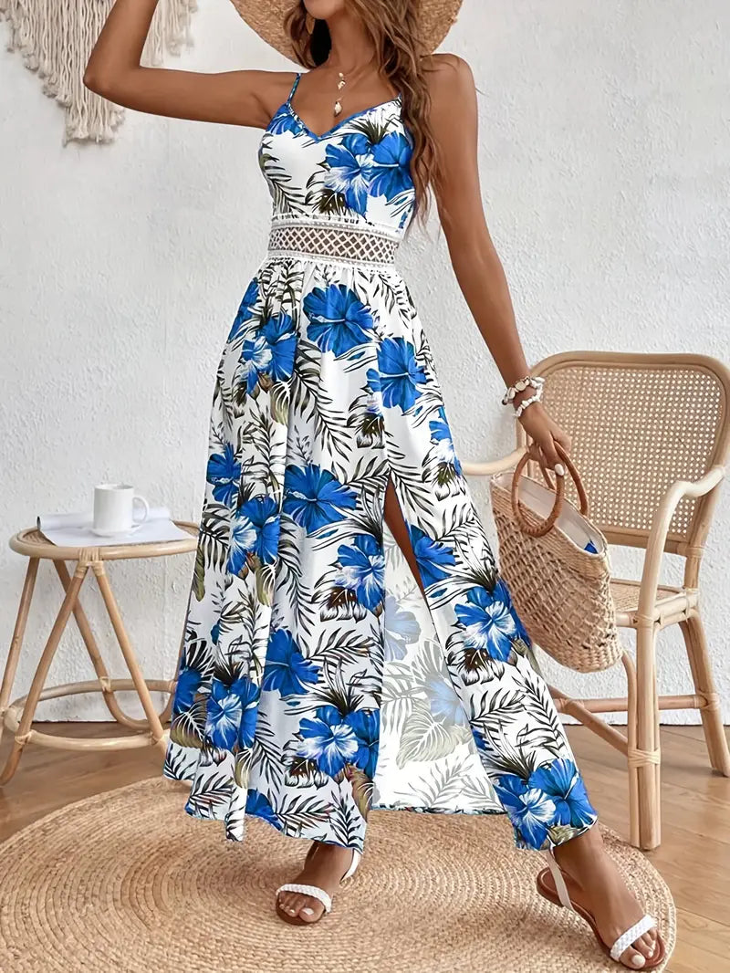 Fayora – Tropical Floral Print Maxi Dress