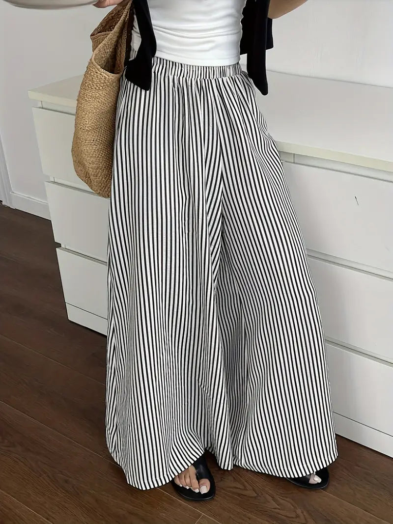 Oris – Trendy Wide-leg Trousers with Striped Pattern