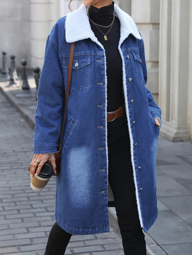 Isak – Cotton Denim Fur Jacket