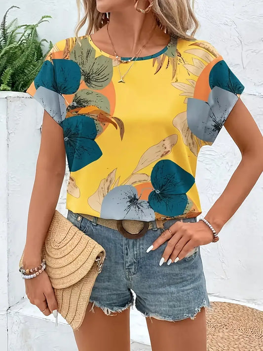 Amalthea – Round Neck Floral Print Blouse