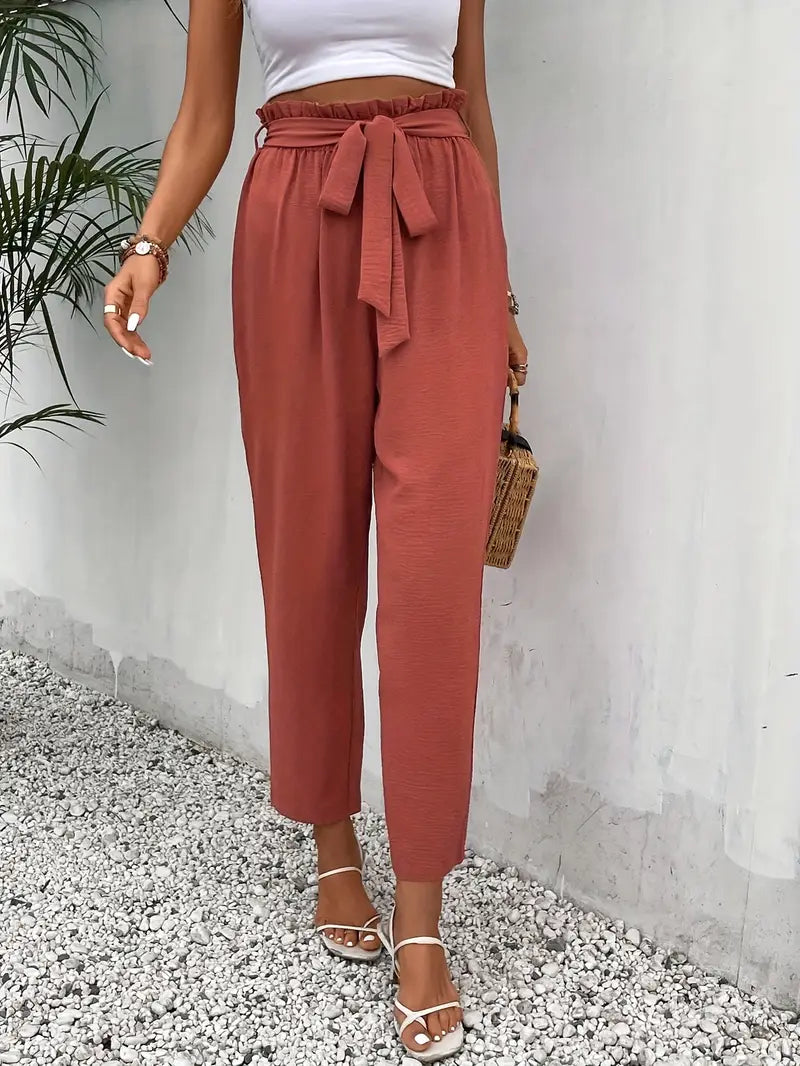 Alliana – High-waisted Trousers with Belt