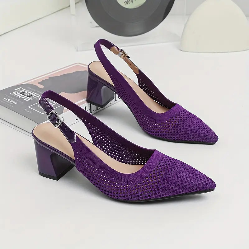 Rinika – Chic Slingback Mesh Knit Sandals