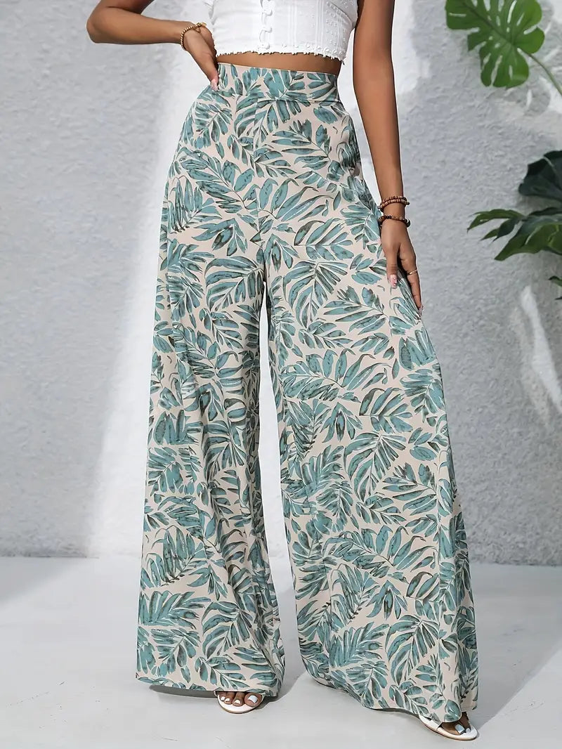 Onna – Palm Breeze Wide-leg High-waisted Trousers