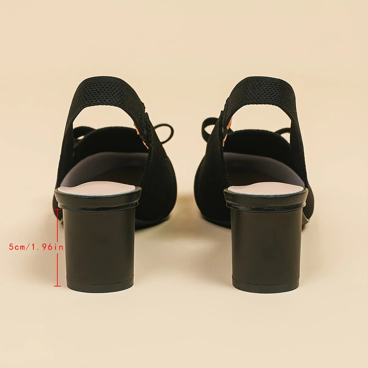 Caelina – Pointed Toe and Bow Slingback Block Heels