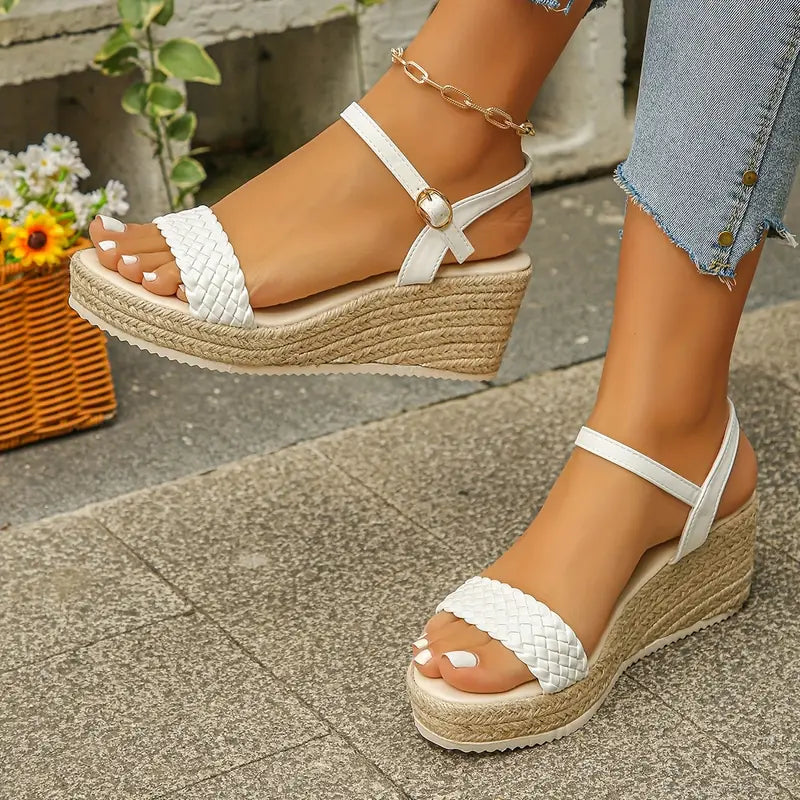 Helena – Jute Wedge Sandals with Braided Strap