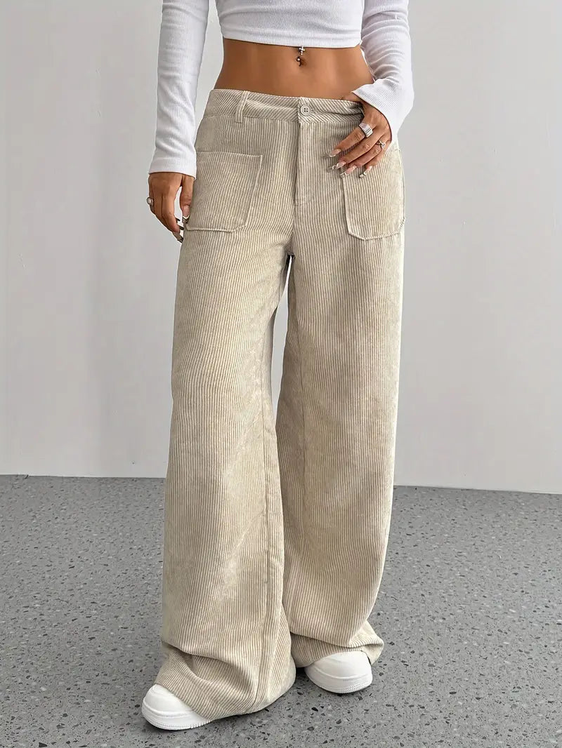 Ishbel – Cotton Corduroy Wide Leg Trousers