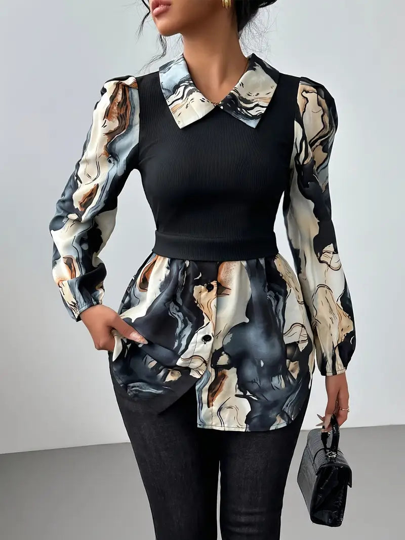 Nellie – Floral Satin Blouse