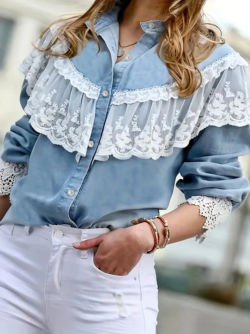 Isolde – Chic Cotton Denim Blouse