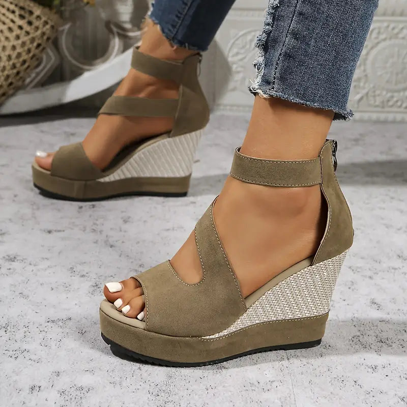 Oriane – Elegant Wedge Sandals in Espadrille Style