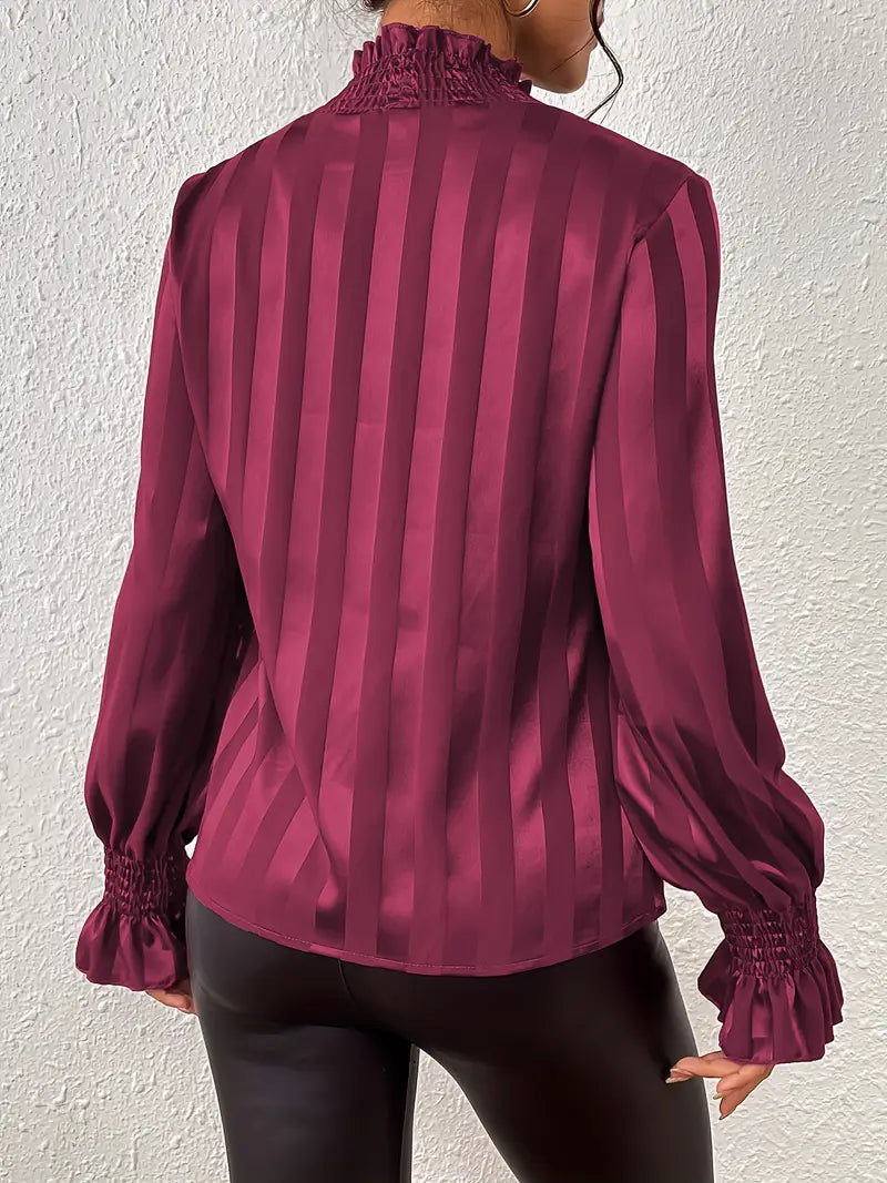 Lykke – Elegant Striped Satin Blouse