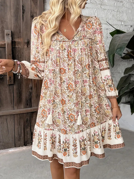 Sabelle – Vintage-style Floral Mini Dress