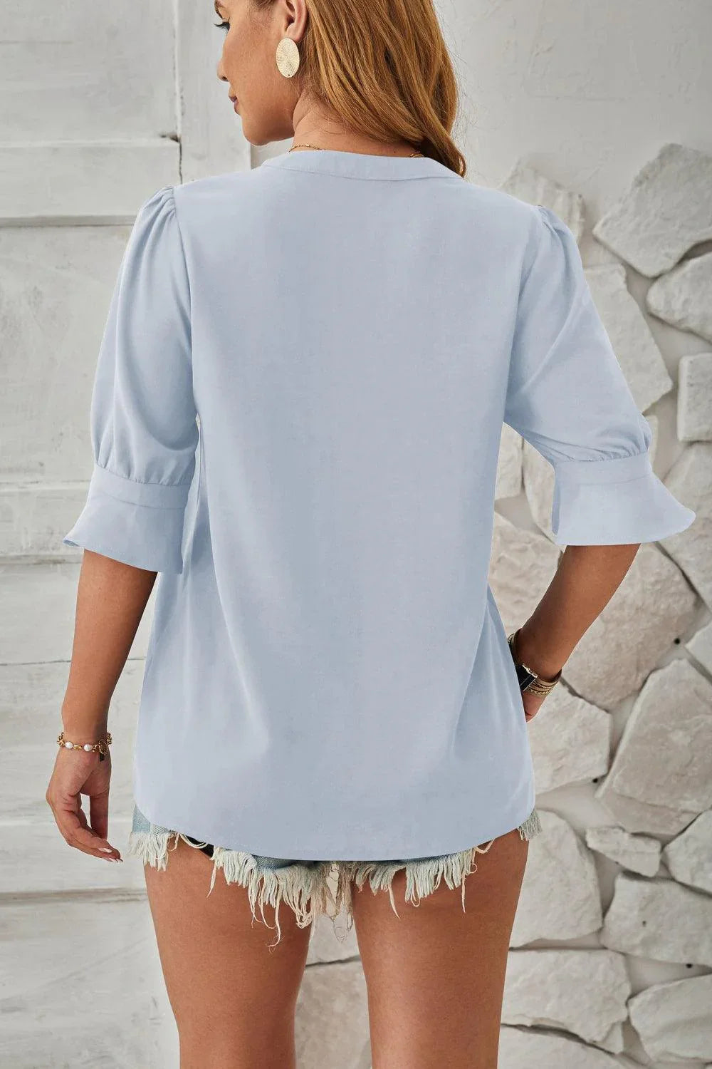 Zeline – Charming Puff Sleeves Blouse