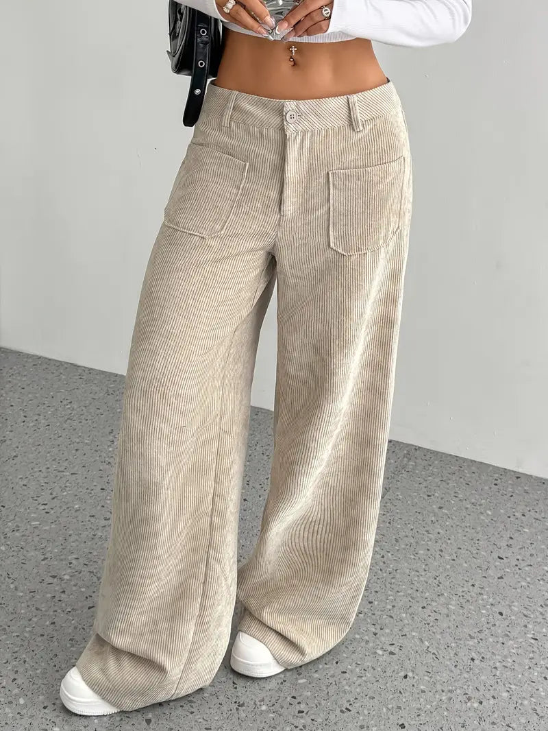 Ishbel – Cotton Corduroy Wide Leg Trousers