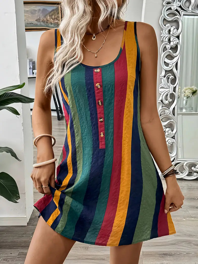 Aishia – Multicolor Striped Mini Dress