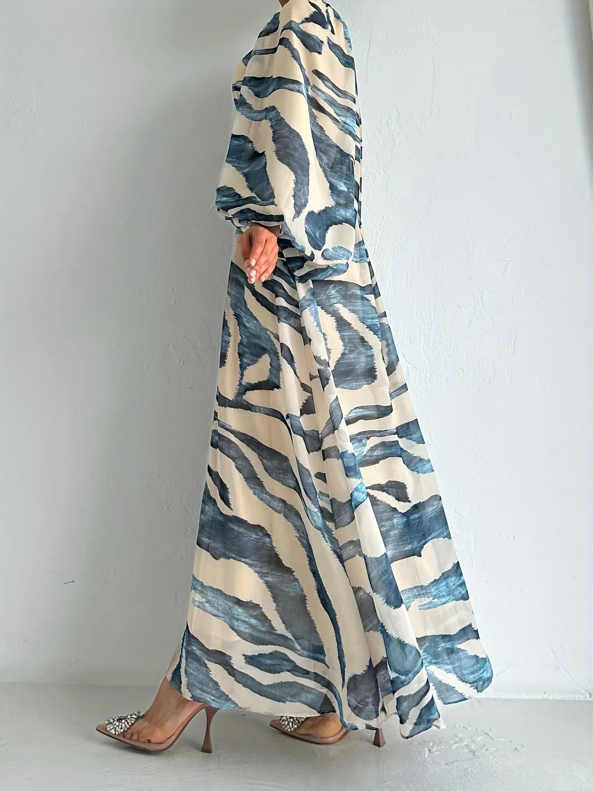 Elisire – Artistic Print Chiffon Maxi Dress