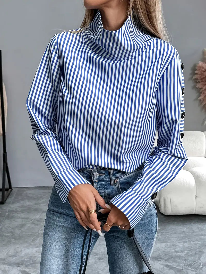 Darcy –Stylish Striped Cotton Blouse