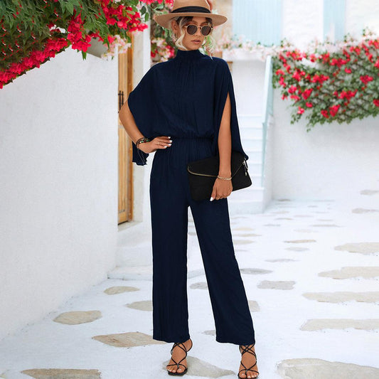 Shelly – Elegant High Neck and Wide Legs Jumpsuit