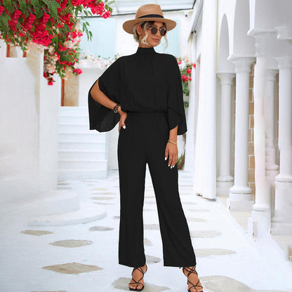 Shelly – Elegant High Neck and Wide Legs Jumpsuit