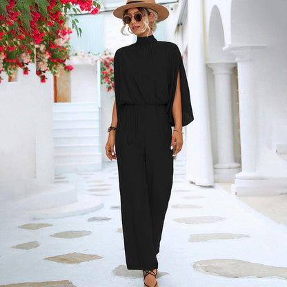 Shelly – Elegant High Neck and Wide Legs Jumpsuit