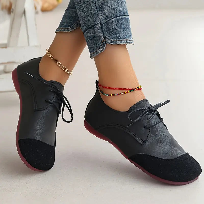 Elvessa – Stylish Lace-up Shoes Made of Oxford Leather