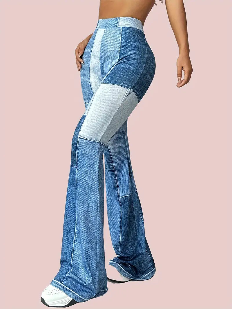 Elyssara - Stylish Patchwork Flared Trousers