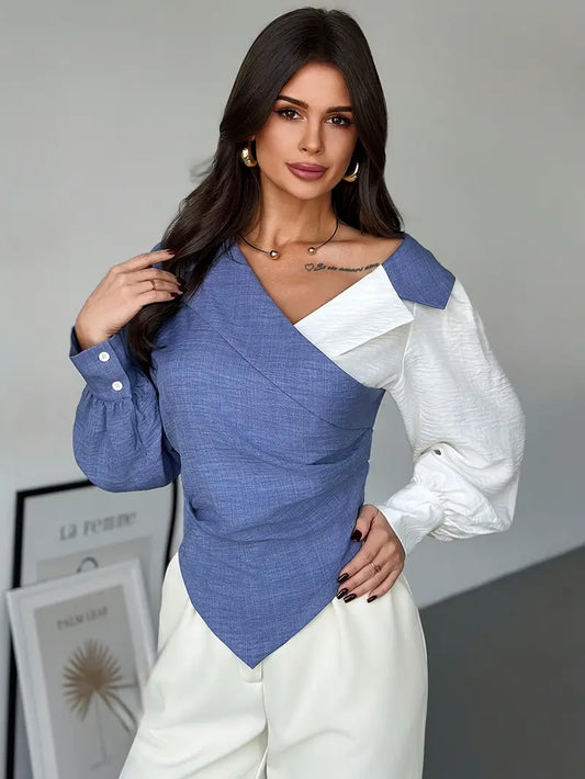 Hesperis – Trendy Ssymmetric Long-sleeved Blouse
